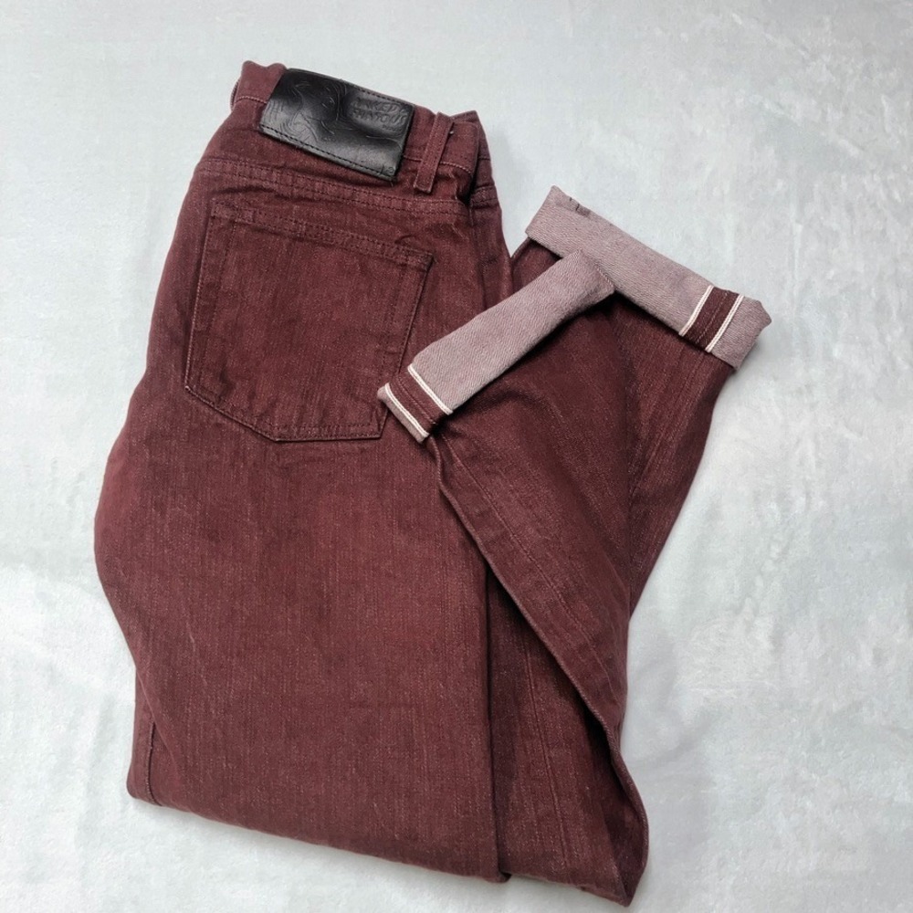 Naked & Famous Selvedge‎ Jeans Men 31x32 Pomegranate Denim Japanese Selvedge Red